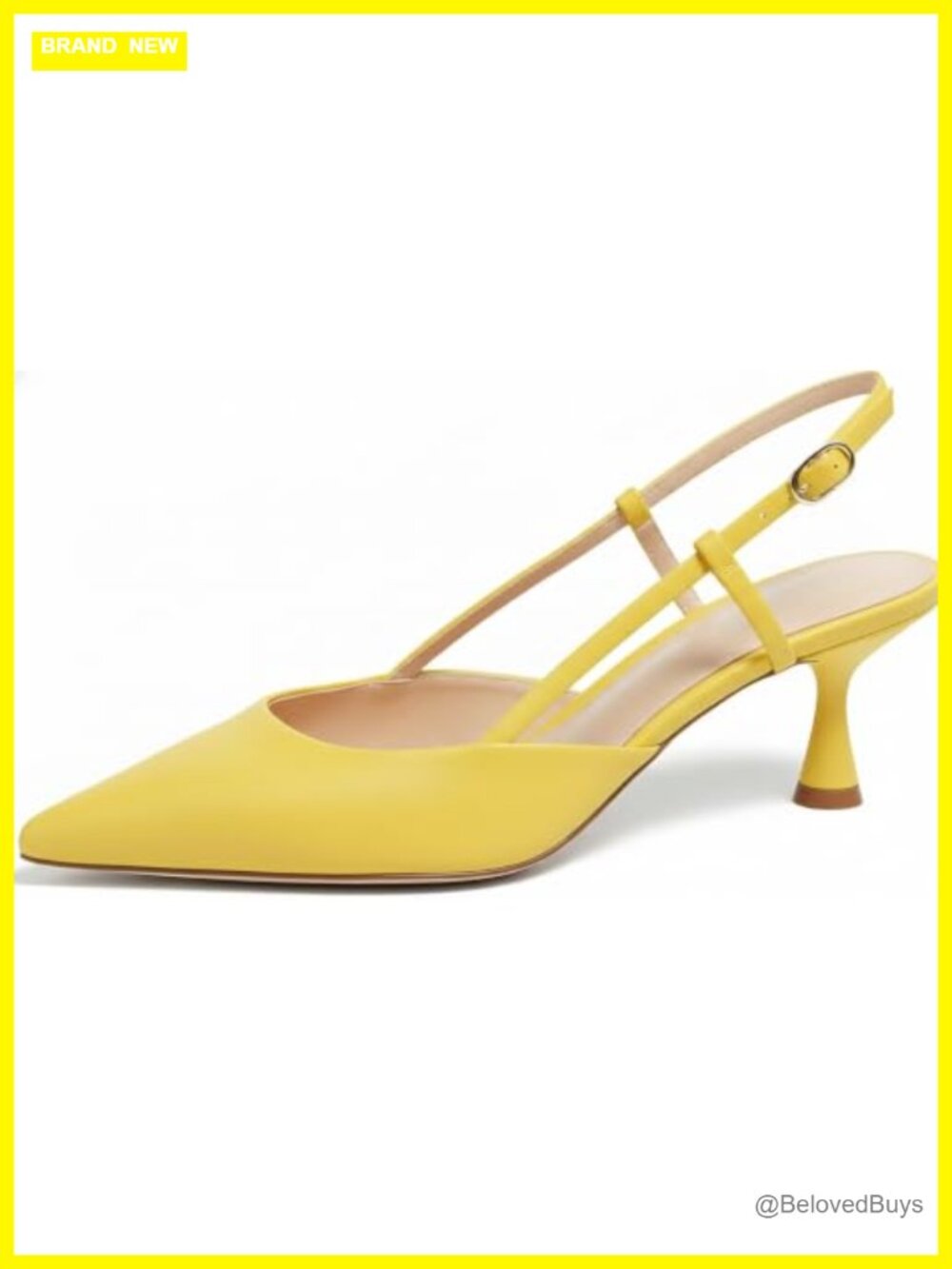 Women's Pointed Toe Kitten Heel Slingback Pumps Office Wedding Dress Shoes